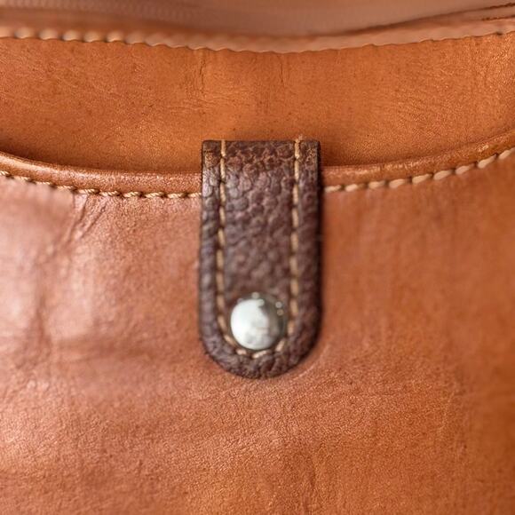 American West Genuine Leather Tote Shoulder Bag Womens Brown Feather Charms Boho - Picture 10 of 15